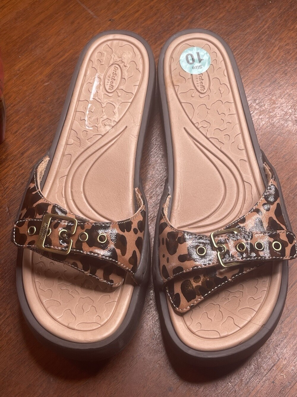 DR Scholls 10M Women’s Feel Crazy Good Animal Print Comfortable Sandals Slides